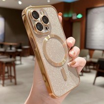 패딩수선패치 패딩패치 수선 옷수선패치 럭셔리 일렉트로플레이트 맥세이프 호환 무선 충전 휴대폰 케이스 아이폰 14 13 12 11 프로 맥스 플러스 소프트 범퍼 반짝이 커버, [05] 금