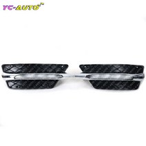 차량 부품 인테리어 튜닝 열쇠 공구 car left right 프론트 범퍼 그릴 몰딩 led fog lamp drl daytime running light for benz, 왼쪽과 오른쪽