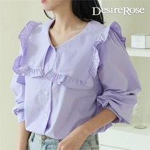 디자이어로즈 [디자이어로즈] 여성 프릴카라 버튼 블라우스 4color