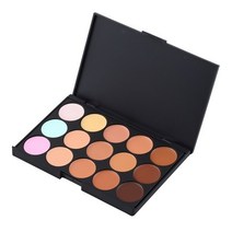 2021 뉴 15색 컨투어 페이스 메이크업 컨실러 팔레트 코렉터 메이크업 베이스 팔레트 + 스펀지 퍼프 + 파우더 브러쉬 세트 코스메틱, 협력사, 그림 쇼로