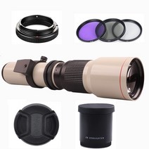 캠코더렌즈 카메라렌즈 Lightdow-500mm/1000mm F8 수동 망원 프라임 렌즈 (2X 컨버터 포함) 3 개 67mm 필터, CHINA_M4/3 | White