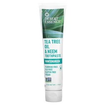 DESERT ESSENCE 데저트 에센스 티트리 오일 님 치약 윈터그린 6.25 OZ176 G, 한 사이즈, 단색