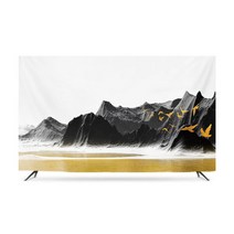 황금마운틴 티비가리개 커버 덮개 패브릭 모니터 풍수지리 먼지 방지 TV 32-86인치, 옵션3