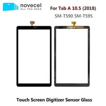 NOVECEL ORI QC 터치 스크린 패널 삼성 갤럭시 탭 A 10.5 2018 SM T590 SM-T595 유리 디지타이저 TP 부품, 블랙 T590