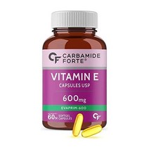 비타민E MENT Vitamin E 600mg Capsules for Face and Hair | 100% Natural E Paraben Free- 60