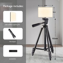 스튜디오조명 카메라 라이트 스탠드 비디오그래프 전문가용사진 스튜디오 LED 2700k-5700k 비디오 필 램프, 08 102CM