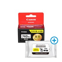 캐논 정품잉크 PG740XL검정 CL741XL 컬러 항균물티슈, 정품_PG740XL검정+항균물티슈, 1개