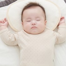 태열커버 증정 오가닉 신생아 짱구 아기 베개, 03.무지, 베이지
