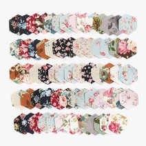 원단 세트 수입 린넨 캔버스 프린트원단 헥사곤 조각원단 68종 세트 - 2cm