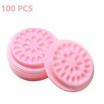 100 PCS Disposable Plastic Glue Pallet Pad for Eyelash Extensions Pink Flower Shaped Lashes Gasket A, 1