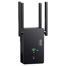 무선 중계기 AC1200Mbps 무선 라우터 2.4G / 5G 전화 및 컴퓨터 용 신호 증폭기 (미국 플러그), 하나, 검정, 1개