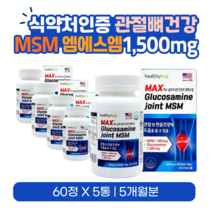 관절 엠에스엠 무릎 관절 영양제 MSM 글루코사민 엠스엠 식약처인증 원료 미국 MSN 손목 손가락 발가락 뼈 마디 연골 재생 보충제 5개월분