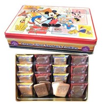 일본 디즈니 미키마우스&프렌즈 바닐라&코코아 16개입 틴케이스 1개 크림 샌드 쿠키 과자