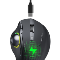 무선 트랙볼 버티컬 손목 보호 인체 공학 무소음 마우스, 블랙, 0