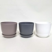 원형 소형 중형 프라스틱 화분 거실 항아리 다육이 가드닝용품 인테리어 토분 슬릿 도매, 다크그레이