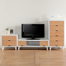 렉스 거실장풀세트2, 오크화이트