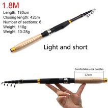 낚시릴시트 텔레스코픽 록 낚시대 스피닝 플라이 잉어 피더 탄소 섬유 페스 카 3.6M 3M 2.7M 1.8M 미니 여, 06 1.8M