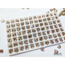 네일파츠 네일스톤8x10mm 투명/AB/샴페인 타원형 라인석 크리스탈 유리 매력적인 보석 액세서리 3D 백 포, 04 7-50pcs