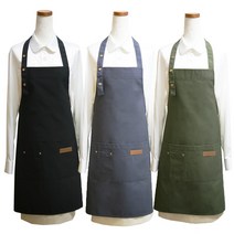 쿡셰프 심플 목걸이형 앞치마(주방 식당 카페 홀서빙 공방 꽃집 뷰티샵), 카키, 1개