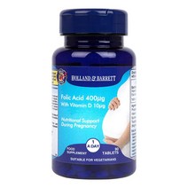 Holland & Barrett Folic Acid 400ug with Vitamin D 홀랜드앤바랫 영국 엽산 비타민D 90정 2개