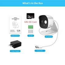아파트현관cctv 코멕스인터폰 도어락Srihome-SH029 3.0MP 미니 IP 카메라 스마트 홈 와이파이 실내 IR 나, 04 Camera 64G Card_02 미국 플러그