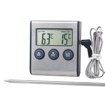 디지털 주방 온도계 그릴 오븐에 대 한 대형 LCD 디스플레이 긴 프로브 음식 고기 요리 온도 알람 타이머 측정