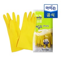 마미손 짧은고무장갑 10켤레, 라지, 1개, 옐로우, 대(L)