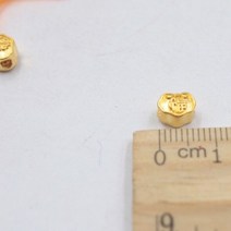 순금 쌍가락지 가락지 커플링 반지 1돈 2돈 진짜 24K 옐로우 골드 잠금 펜던트 3D 공예 작은 행운의 구슬