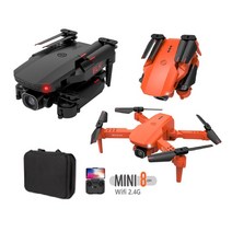 Flyxinsim-미니 8cm K9 RC 항공기 UAV 4k 카메라 2.4GHz LED 조명 UFO 드론 고도 유지 와이파이 장난감 10 대 크리스마스 선물, [02] 주황색