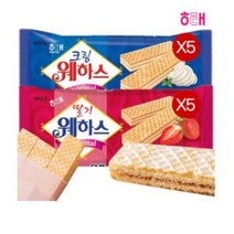해태제과 해태 웨하스 딸기 50gx5개+크림 50gx5개 묶음, 50g, 3세트
