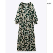 자라 ZARA 스타일 원피스 봄 여름 플라워 프린트 루즈핏 브이넥 롱원피스