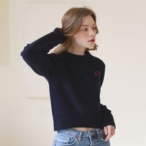 [정상가 156 000원][커넥시티 22FW] 홀가먼트 크롭 니트_Navy