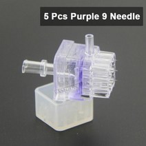 뷰티디바이스 히알루론산 총 마이크로 니들 멸균 주사기 메조피 치료용 블랙헤드 제거 딥 하이드 레이션 안티 에이징, 5pcs purple 9 needle