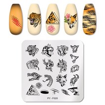 네일 스탬프 플레이트 PICT YOU Nail Stamping Plates 대리석 패턴 네일 아트 플레이트 스텐실 도구 스테인, 43 PY-F020
