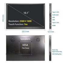 휴대용터치모니터 10.1 인치 LCD 디스플레이 터치 스크린 HD 2560x1600 IPS 휴대용 모니터 PS4 Xbox 시리, 03 Touch 2560x1600