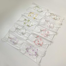 비즈 구슬 플라워 마스크 목걸이 스트랩 슬세권룩 황사 초미세먼지 시험기간 건강관리 알러지방지 집청소, 진퍼플