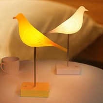 실리콘 버드취침등x1개 3단계밝기조절 새모양취침등, 화이트(노란등)