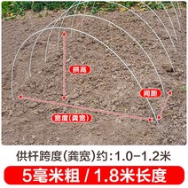 새로운 작은 아치 브래킷 야채 창고 기둥 분야 단열 FRP 단단한 유리 섬유 농업 묘목, 50팩, 두께 5mm - 길이 1.8m