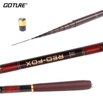 goture red fox 3.0-7.2m 스트림 낚싯대 탄소 섬유 텔레스코픽 낚싯대 초경량 잉어 낚싯대 텐카라 로드 태클, 3.6m, 협력사