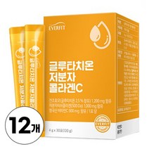 글루타치온 수용성 저분자콜라겐펩타이드 500달톤 비타민C 건조효모, 30포 x 12개