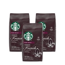 스타벅스 홀 빈 커피 다크 로스트 프렌치 로스트 12Oz Starbucks Whole Bean Coffee Dark Roast French Roast, 3팩