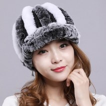 숏챙 챙짧은 숏캡 볼캡 모자 진짜 렉스 토끼 모피 숙녀 겨울 따뜻한 두꺼운 짧은 챙 스트립 니트 5 색 도매 가격 h12