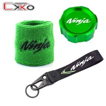 가와사키 호환 NINJA 1000SX ZX6R ZX10R 2021 오토바이 바이크 액세서리 앞 브레이크 유체 실린더 캡 오일 리저버 양말 키 체인, [8] Blackcombo