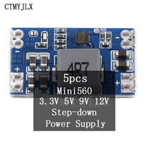 5pcs 5A DCDC Mini560 스텝 다운 안정화 전압 전원 모듈 출력 3.3V 5V 9V 12V, 04 Output 12V