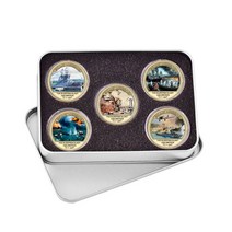 기념주화 동전 주화 제2 차 세계 대전 진주 항구 공격 골드 기념 동전 세트 미군 도전 코인 육군 참전 용사, 07 5pcs in iron box