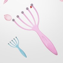 두피지압기 두피마사지 모발 헤어 셀프 롤러 안마기 브러쉬 머리지압기 머리지압 셀프지압 모발마사지 두피마사지기 셀프마사지 지압볼 두피마사지 머리마사지, 핑크