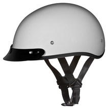 Daytona Helmets 하프 스컬 캡 오토바이 헬멧 DOT 승인 하이 그로스 블랙 3XL 바이저 포함 USA 미국, Pearl White