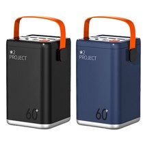 HANI 캠핑용 대용량 초고속 보조배터리 아웃도어 비상전원100000mAh 66W 220V 양방향 충전, 블루