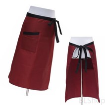 레드블랙 심플 주방 홀서빙 일식 카페 바리스타 긴허리 앞치마 카페허리앞치마 바리스타카페앞치마