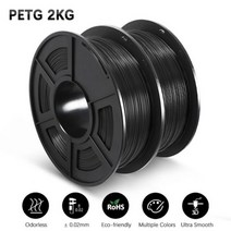 SUNLU PETG 1.75MM 2 롤 1KG/롤 모든 FDM 3D 프린터에 적합한 우수한 광택 및 높은 투명도 프린팅 필라멘트, PETG 2 Black